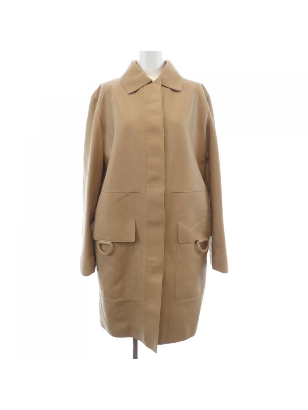 Hermes Leather Coat Beige